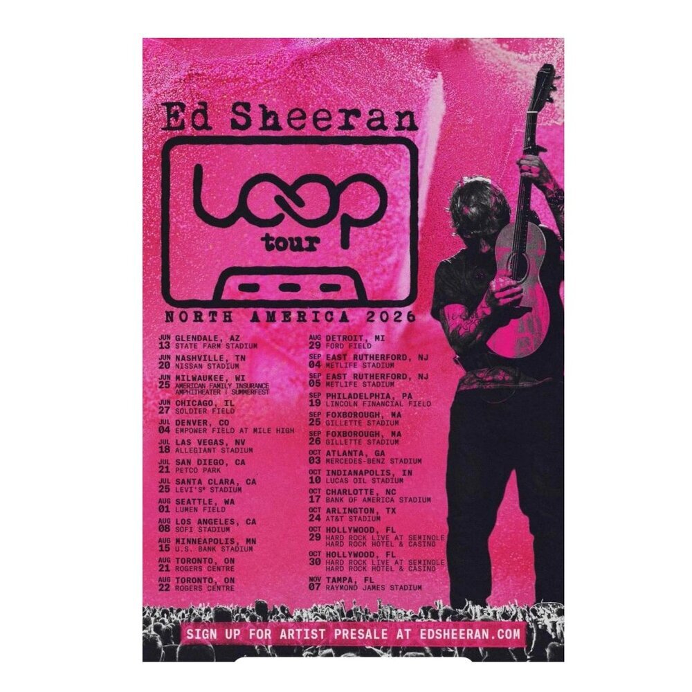 Ed Sheeran's return to North America 2026 Poster